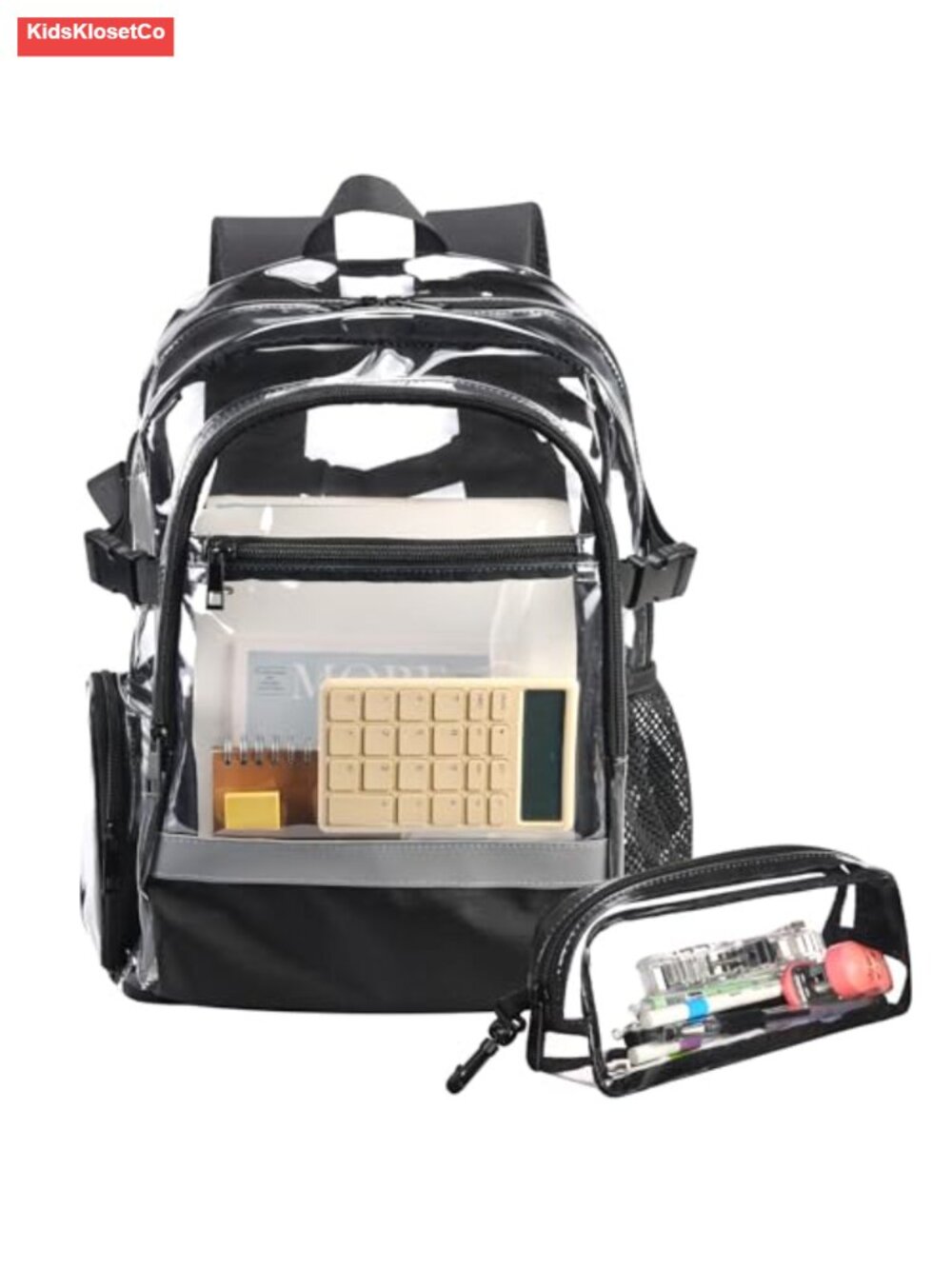 Clear PVC Heavy Duty Backpack for School, Stadium, Work, 17 inch Laptop - Picture 3 of 6